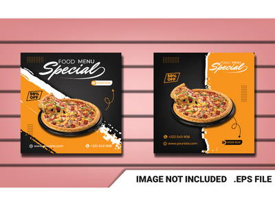 社交媒体发布披萨时尚模板(social media post pizza trendy template)