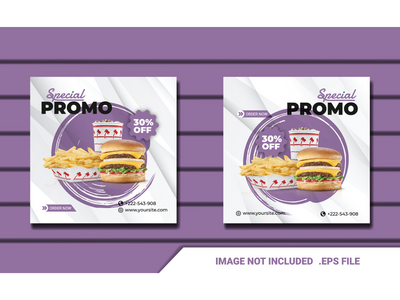 社交媒体发布食物汉堡(social media post food burger)