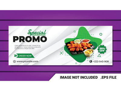 横幅食物菜单和餐厅 Facebook 封面模板(banner Food menu and restaurant facebook cover template)