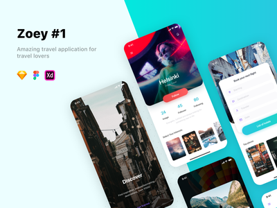 Zoey - 旅行应用 UI 套件 - #1(Zoey - Travel App UI Kit - #1)