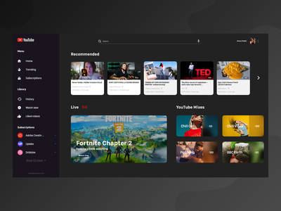 Youtube 网站重新设计(Youtube Redesign for Website)