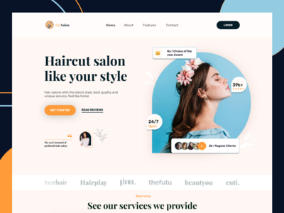 SheSaon - 理发沙龙网站UI设计(SheSaon - Hair Cut Salon Website Ui Design)