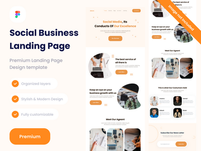 社交业务登陆页面设计网站(Social Business Landing Pages Design website)