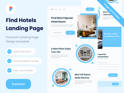 酒店登陆页面设计网站高级版(Hotel Landing Pages Design website Premium)