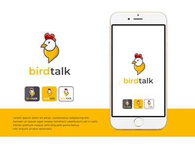 鸟语餐厅标志(bird talk restaurant logo)