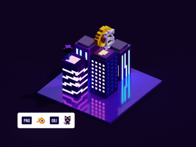 比特币城市 3D 插图(Bitcoin City 3D illustration)