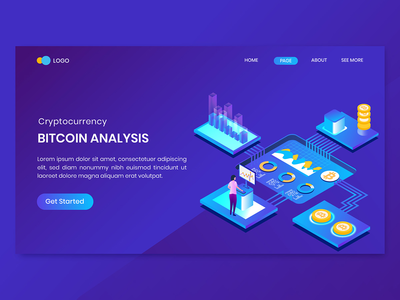 比特币 Seo 分析等距概念(Bitcoin Seo Analysis Isometric Concept)