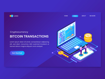 比特币交易加密货币登陆页面模板(Bitcoin Transactions Cryptocurrency Landing Page Template)