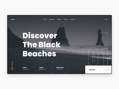 黑沙滩 - 创意登陆页面模板(Black Beach - Creative Landing Page Template)