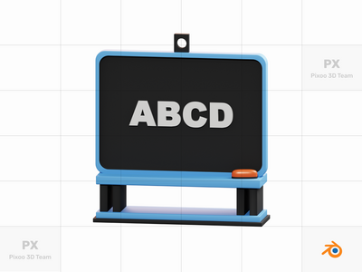 3D 学校和教育图标包-黑板(3D School & Education Icons Pack - Blackboard)