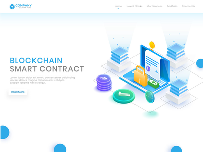 带块的等距区块链合同概念(Isometric blockchain contract concept with blocks)