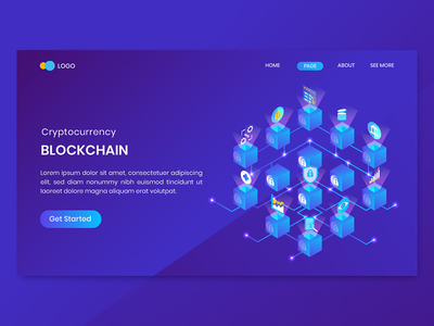 区块链加密货币登陆页面模板(Blockchain Cryptocurrency Landing Page Template)