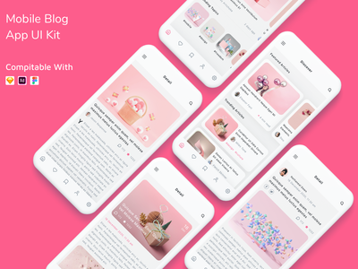 移动博客应用程序 UI 工具包(Mobile Blog App UI Kit)