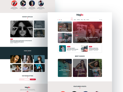 博客杂志登陆页面模板 - 杂志模板(Blog Magazine Landing Page Template - Magazine Template)