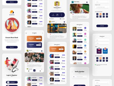 献血应用程序界面(Blood Donation App UI)