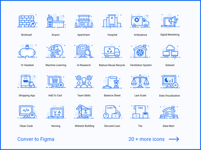 蓝色轮廓图标(Blue Outline icons)