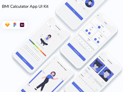 BMI & BMR 计算器应用程序 UI 套件(BMI & BMR Calculator App UI Kit)