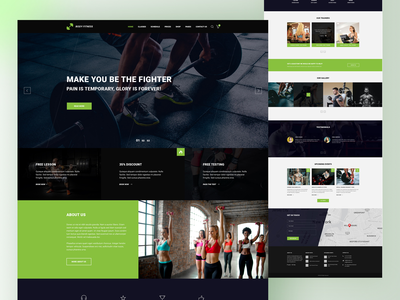 健身房健身网页模板(Gym Fitness Web Template)