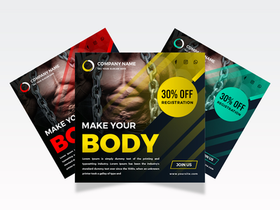 身体运动健身房横幅模板(Body Sports Gym Banner Template)