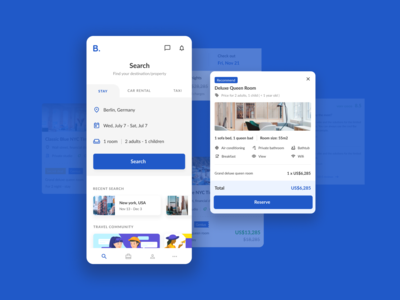 酒店预订应用程序概念(Hotel Booking App concept)