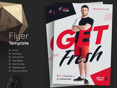 健身房健身传单模板(Gym Fitness Flyer Template)