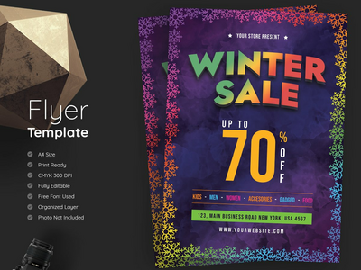 冬季促销传单(Winter Sale Flyer)
