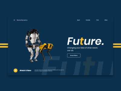 波士顿动力 - 网页英雄重新设计 #1（深色）(Boston Dynamics - Web hero redesign #1 (Dark))