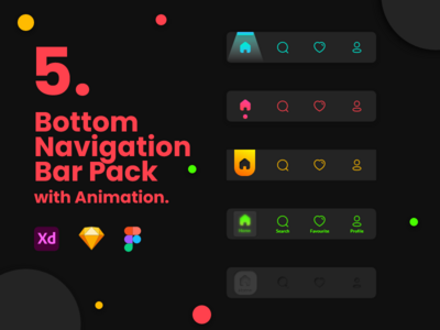 底部导航栏包动画(Bottom Navigation bar Pack with animation)