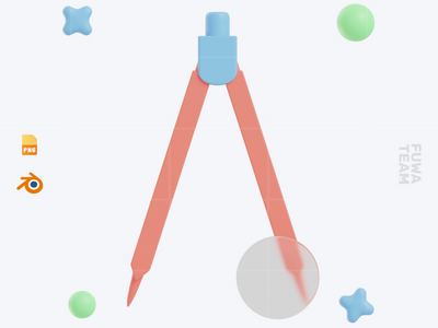 Bow Compass - 3D 学校图标包（正面）(Bow Compass - 3D School Icon Pack (front))