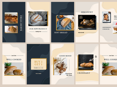 Bakery - 用于社交媒体帖子的 Instagram 故事模板(Bakery - Instagram story template for social media post)