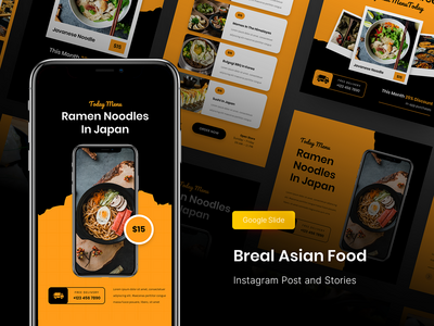 Breal - Asian Food Instagram Post & Stories Google Slide(Breal - Asian Food Instagram Post & Stories Google Slide)