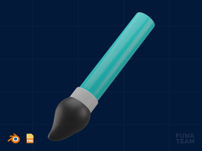 笔画 - 3D图形设计插图(Brush - 3D Graphic Design Illustration)