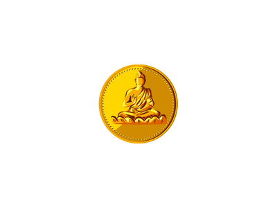 佛金币纪念章复古(Buddha Gold Coin Medallion Retro)