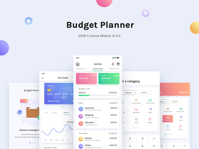 BudgetPlanner 移动 UI 套件(BudgetPlanner Mobile UI Kit)