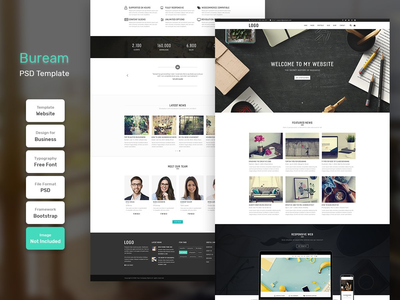 Buream 商业主页 PSD Web 模板(Buream Business Homepage PSD Web Template)