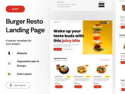 汉堡餐厅登陆页面(Burger Resto Landing Page)