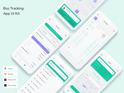 巴士追踪应用程序 UI 套件(Bus Tracking App UI Kit)