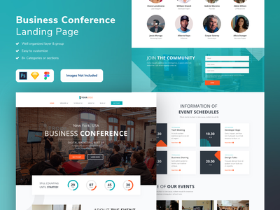 商务会议登陆页面模板(Business Conference Landing Page Template)