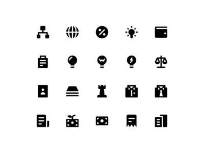 商业和金融法律图标集矢量(Business and finance law icon set vector)