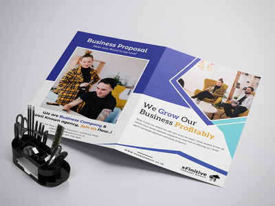 业务手册双折模板-01(Business Brochure Bifold Template-01)