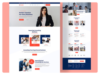 业务顾问登陆页面网页设计(Business Consultant Landing Page Web design)