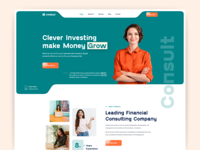 商业咨询网页登陆页面(Business Consulting web landing page)