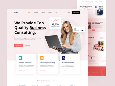 业务咨询登陆页面。(Business consulting Landing page.)