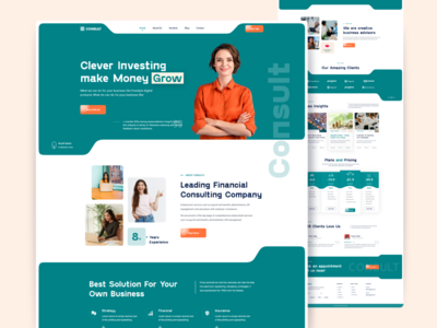 商业咨询网页登陆页面重新设计(Business Consulting web landing page redesign)