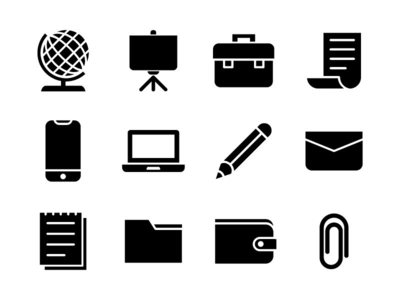 业务图标集字形 01(Business Icon Set Glyph 01)