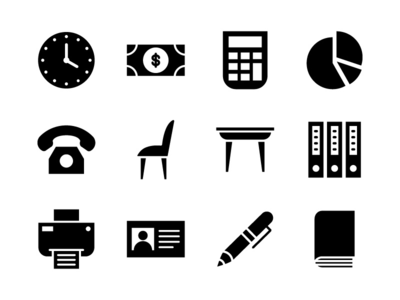 业务图标集字形 02(Business Icon Set Glyph 02)