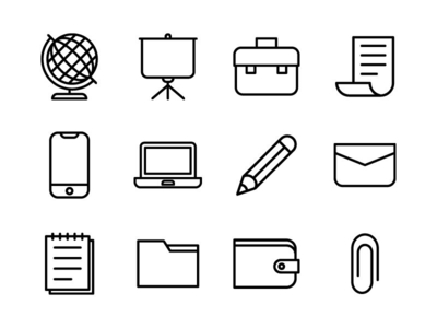 业务图标集大纲 01(Business Icon Set Outline 01)