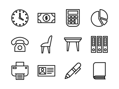 业务图标集大纲 02(Business Icon Set Outline 02)