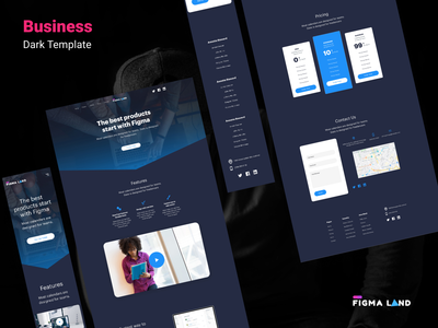 Figma 商业模板黑暗(Figma Business Template Dark)