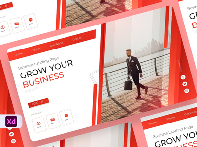 业务登陆页面标题设计(Business Landing Page Header Design)